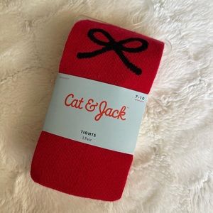 Cotton red tights size 7-10